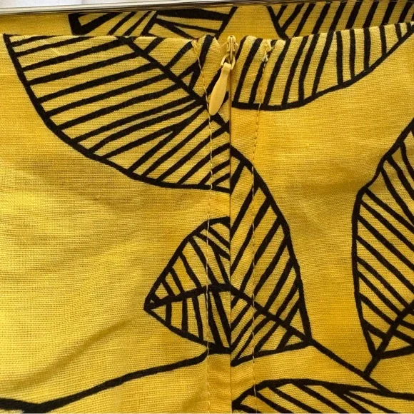 ZARA linen blend leaf skirt